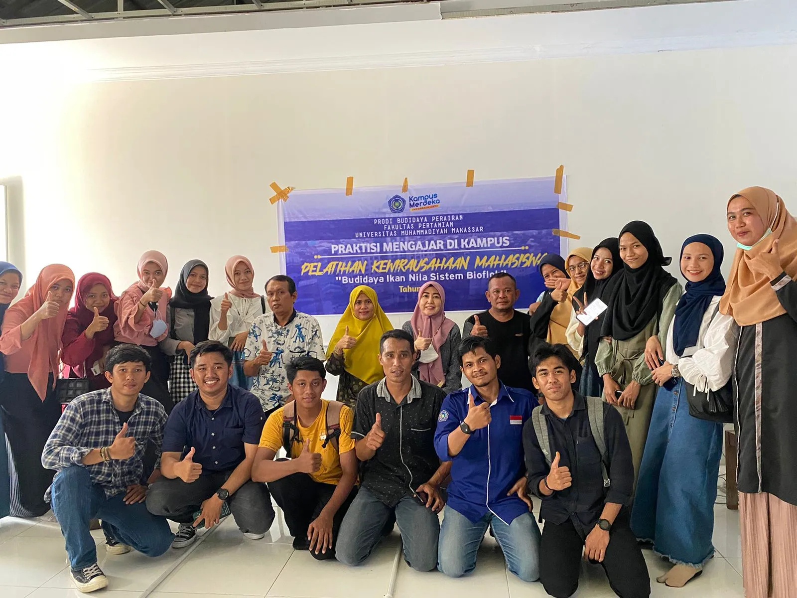Faperta Unismuh Makassar Gelar Pelatihan Budidaya Ikan Nila Sistem Bioflok