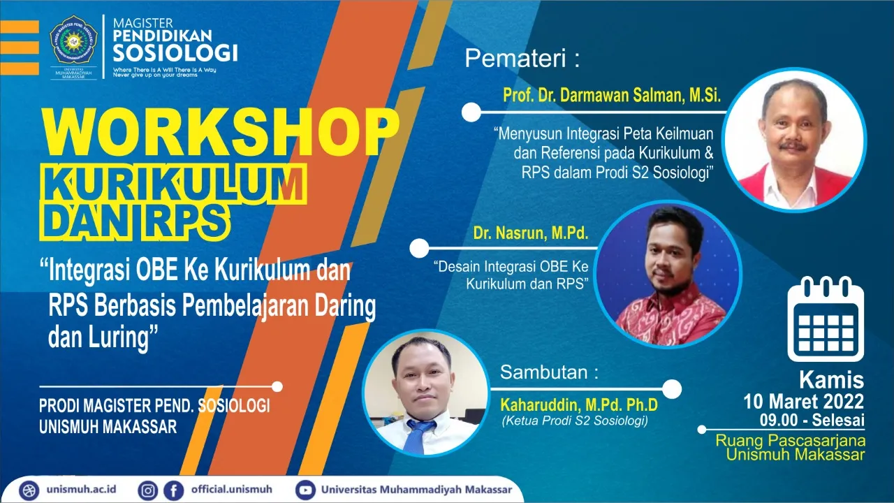 Magister Pendidikan Sosiologi Unismuh Gelar Workshop Kurikulum
