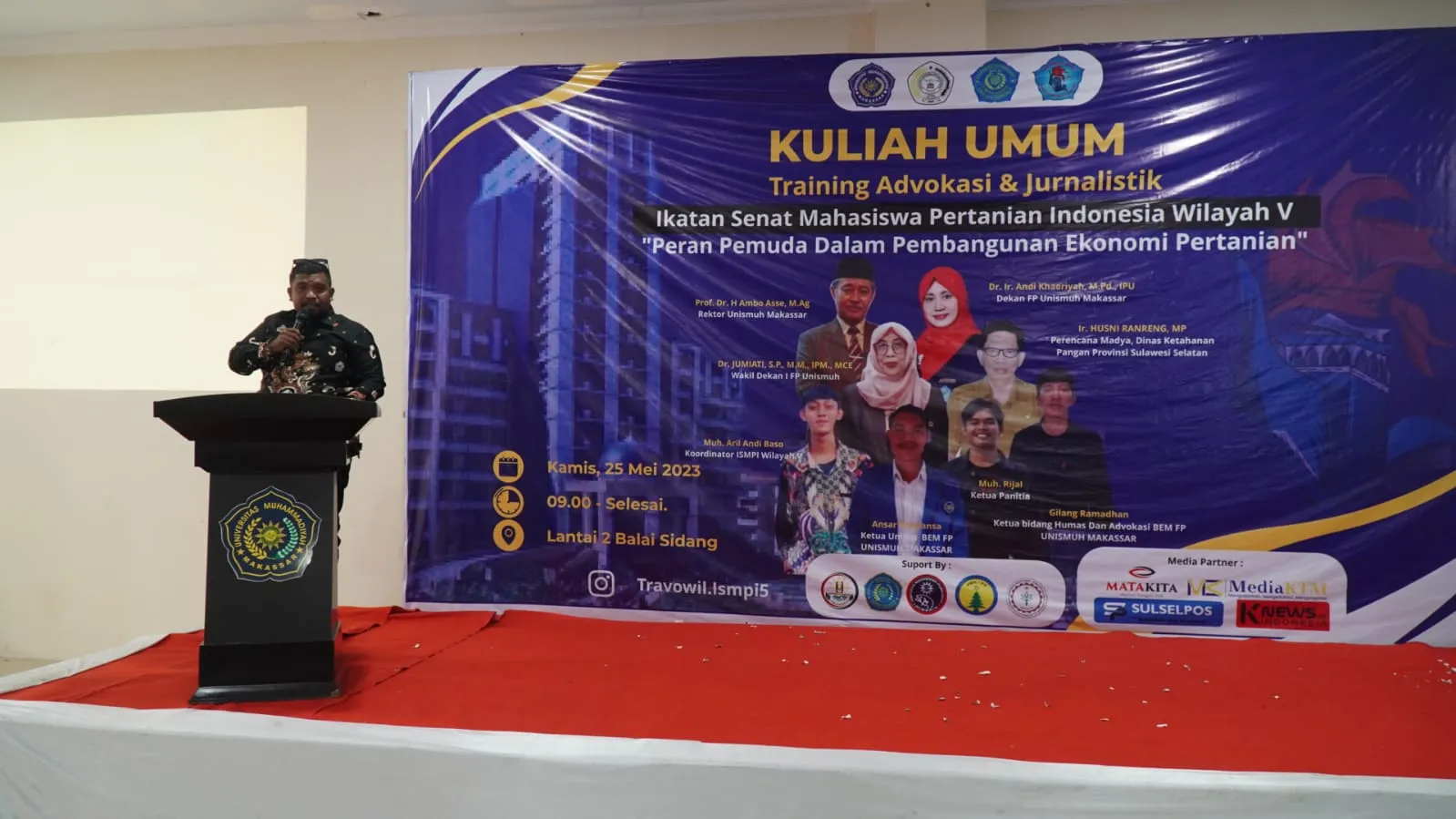 BEM Faperta Unismuh Makassar Gelar Kuliah Tamu, Training Advokasi dan Pelatihan Jurnalistik