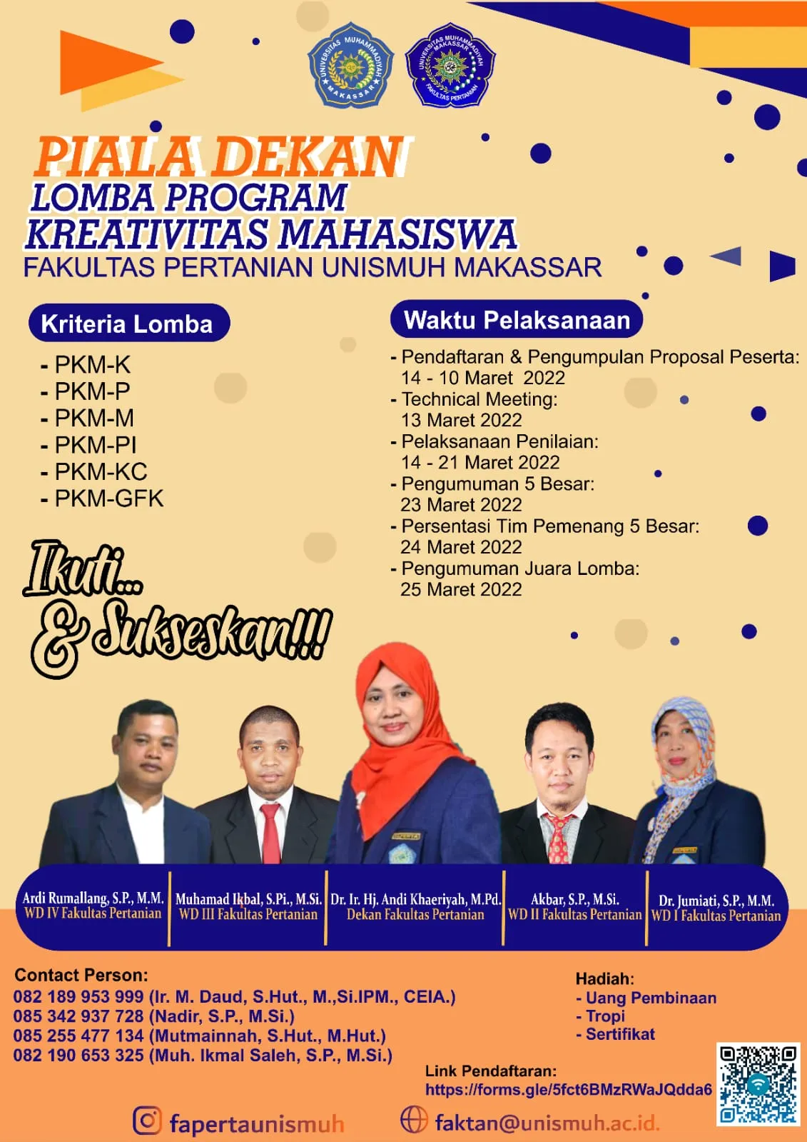 Perebutkan Piala Dekan, Fakultas Pertanian Unismuh Gelar Lomba PKM 5 Bidang