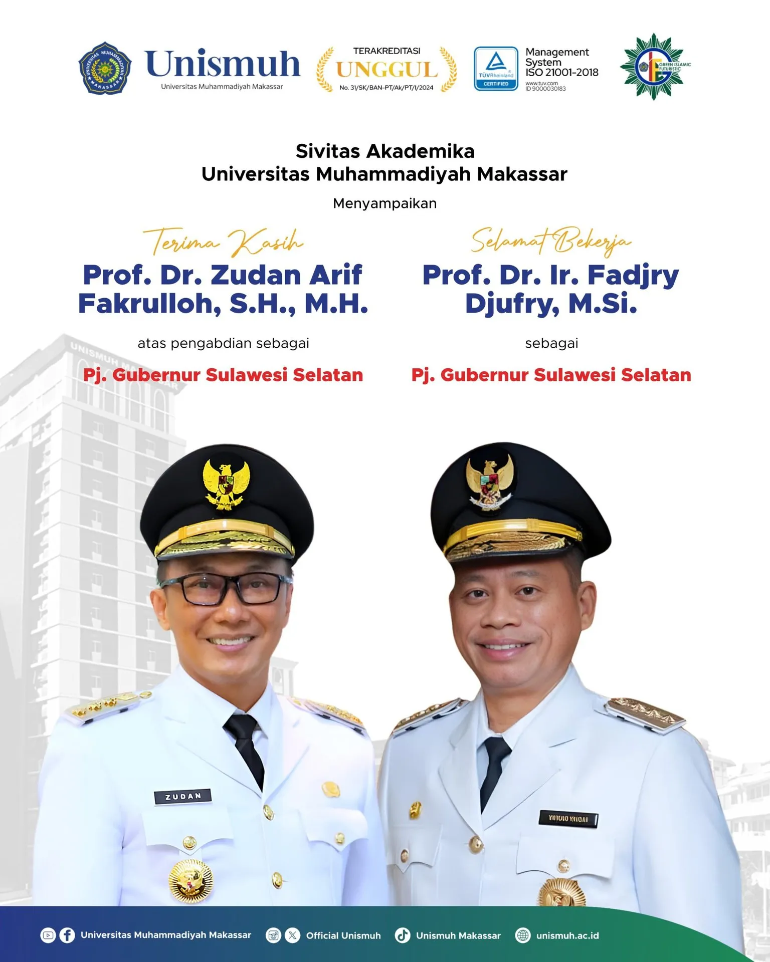 Kaprodi Ilmu Pemerintahan Unismuh Soroti Tantangan Pj Gubernur Sulsel Fadjry Djufry